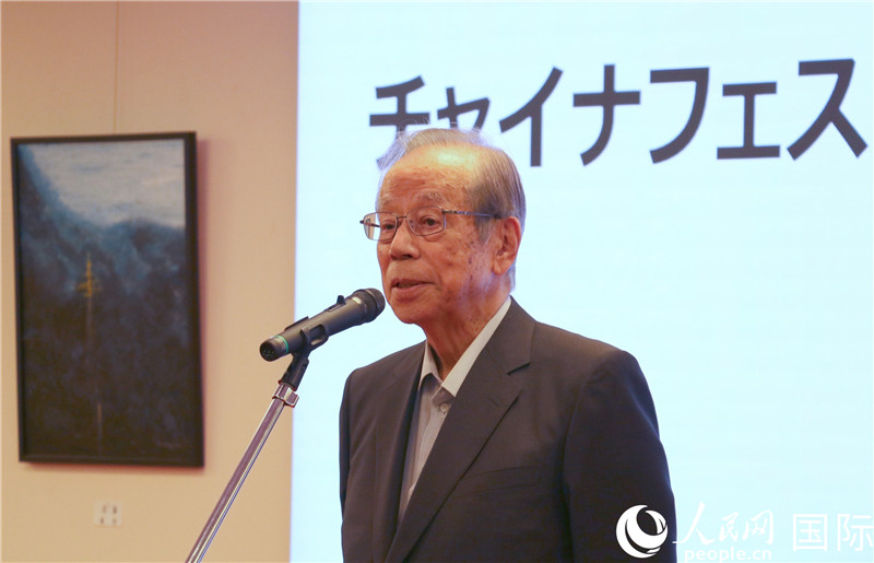 日本前首相福田康夫致辭。人民網 許可攝