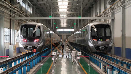 石家莊地鐵二號(hào)線列車。 中車齊車集團(tuán)石家莊公司供圖
