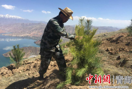 圖為尖扎干部職工生態(tài)建設(shè)和環(huán)境保護(hù)現(xiàn)場。尖宣 供圖