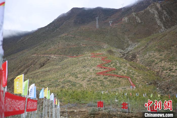 圖為拉薩南北山綠化工程拉薩曲水縣才納村5號片區(qū)?！∝暣_ 攝