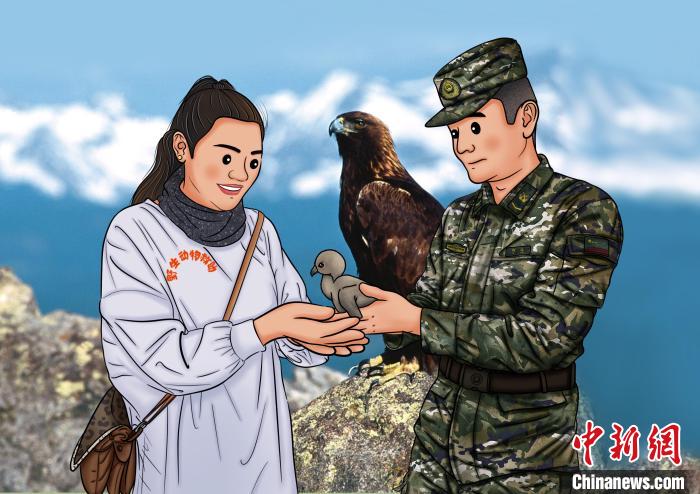 青海武警手繪“環(huán)?！焙蠛粲醣Ｗo(hù)高原生態(tài)