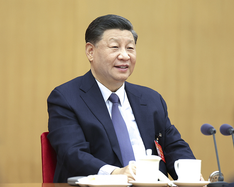 2022年10月17日，習(xí)近平同志參加黨的二十大廣西代表團討論。