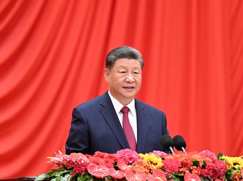 △2024年9月30日，慶祝中華人民共和國成立75周年招待會在北京人民大會堂隆重舉行。習(xí)近平總書記出席招待會并發(fā)表重要講話。