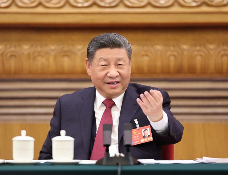 2025年3月5日下午，習(xí)近平總書記參加他所在的十四屆全國(guó)人大三次會(huì)議江蘇代表團(tuán)審議。