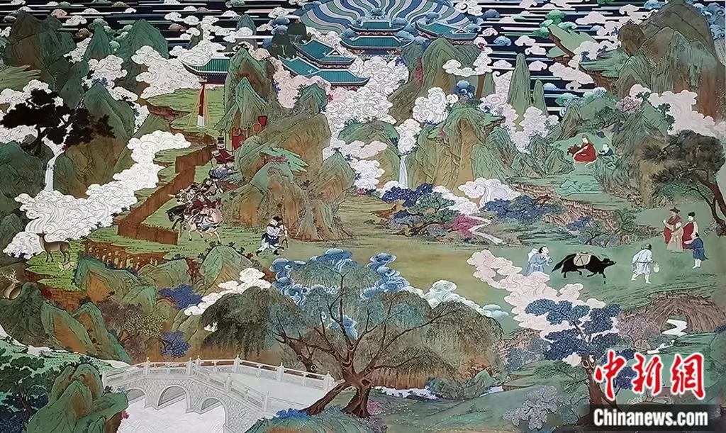 臨摹、補(bǔ)繪的青海瞿曇寺壁畫(huà)。受訪者 供圖