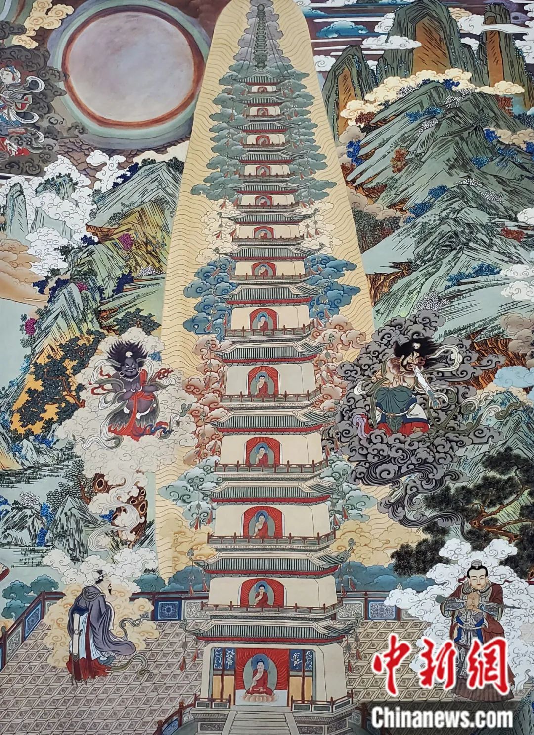臨摹、補(bǔ)繪的青海瞿曇寺壁畫。受訪者 供圖
